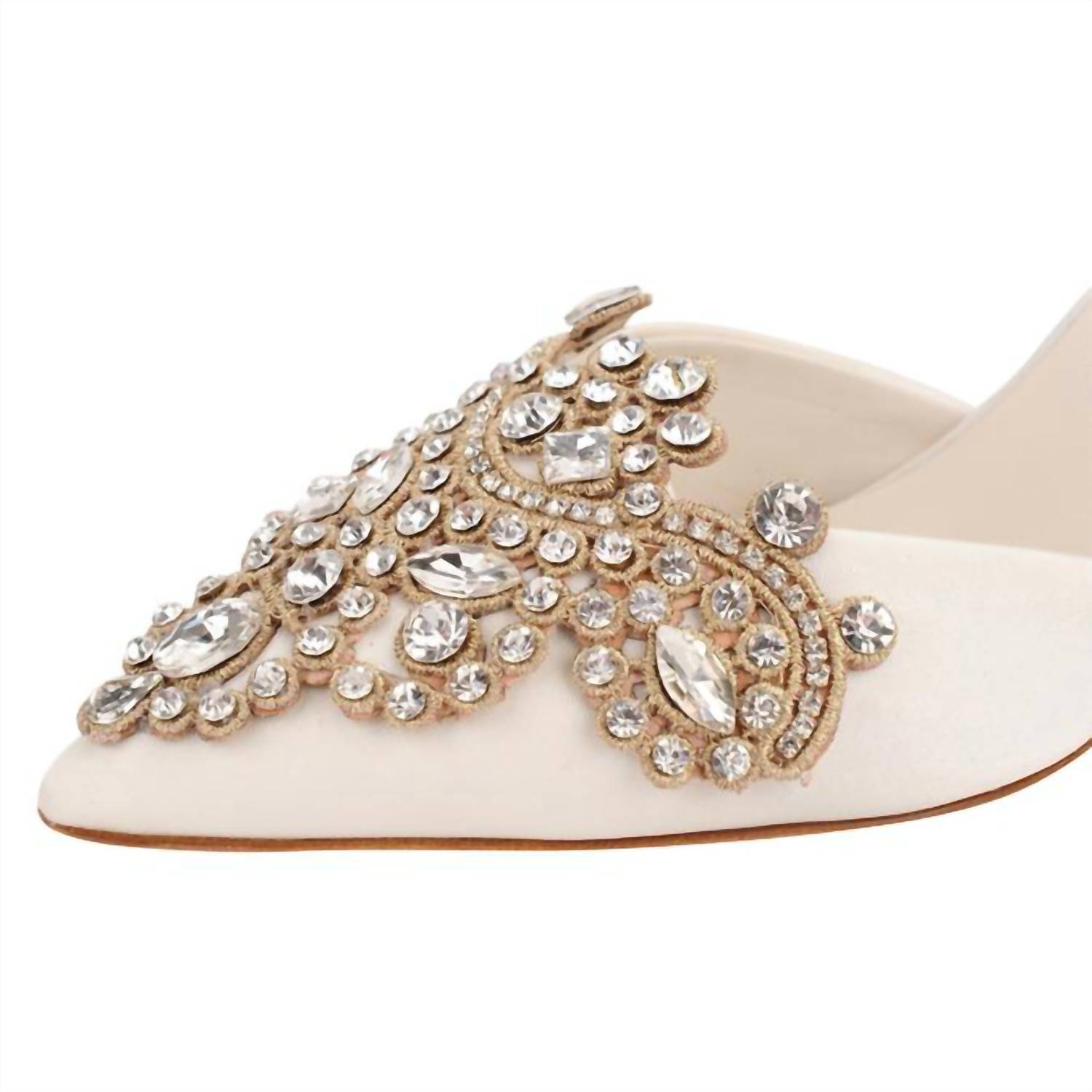 New Something Bleu Women's Emmie Satin Sandals In Ivory — image 3 of 4